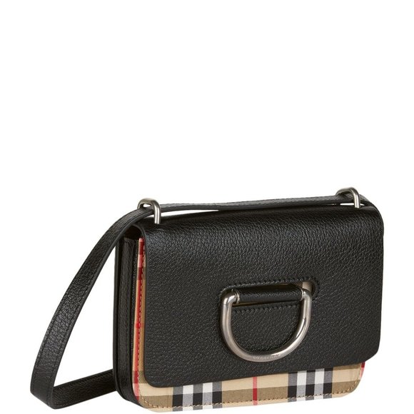 Burberry Handbags - Burberry Mini Vintage Check/Leather D-Ring Bag NEW